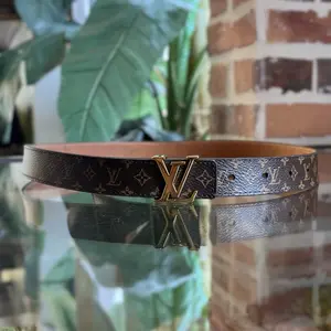 Pre-owned LOUIS VUITTON LV Initiales Reversible Mini Monogram Canvas Belt SZ75/30(0US)