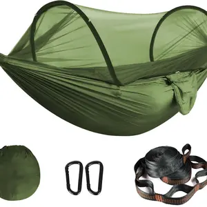 Pop-up design Mosquito Net Hammock Bed for One or Two People, Outdoor Camping Lightweight Anti-Mosquito Full Coverage Camp Hammock