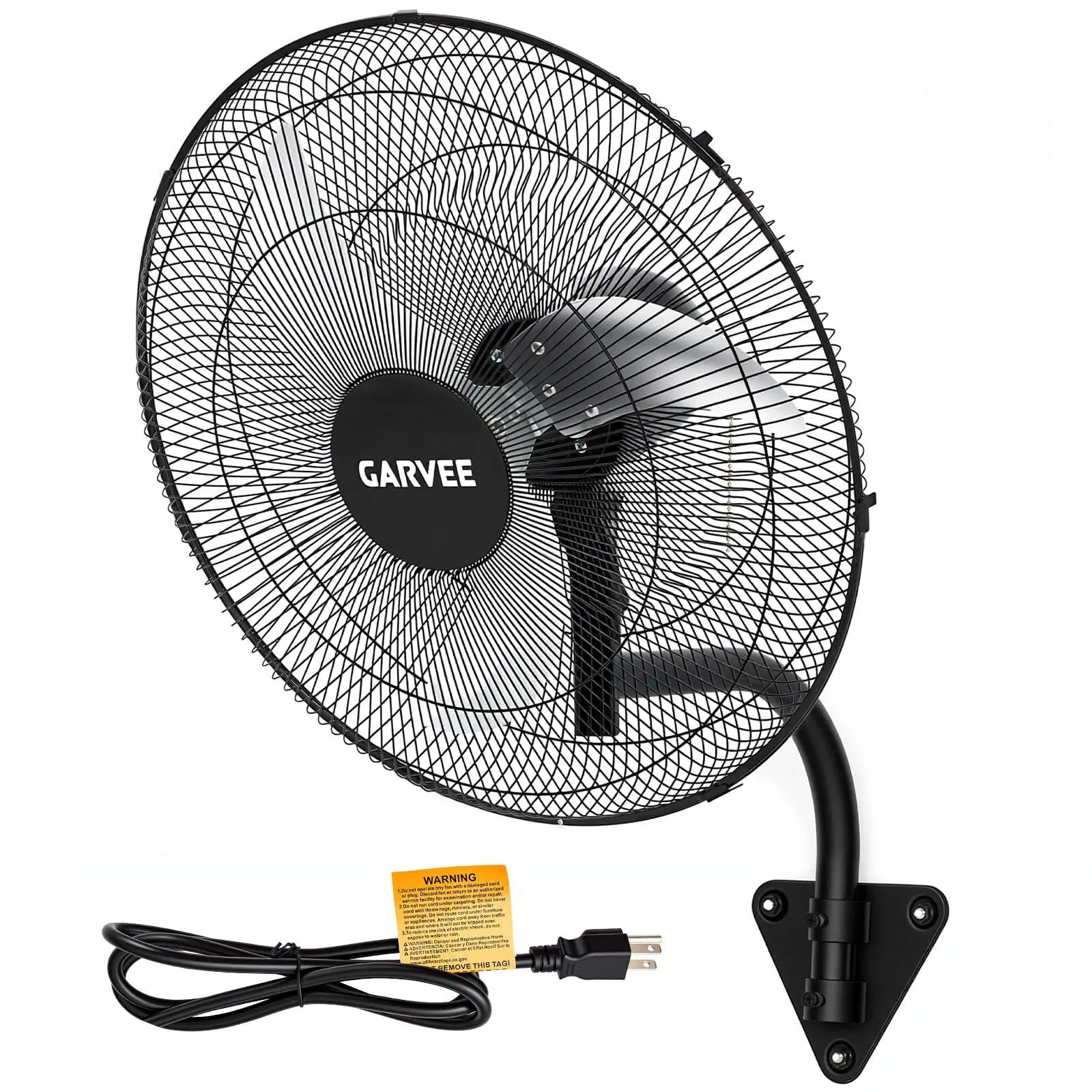GARVEE 20 Inch Oscillating Wall Mount Fan, 3 Speed High Velocity 4800 CFM Industrial Wall Fan, 90° Oscillation & 30° Tilt Cooling,Wall Fan for Home, Offices, Garage, Commercial, Warehouse