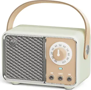 Retro  Speaker,  Decor, Portable Small  Radio  Speaker, Cute Aesthetic Style for Office Kitchen Desk Bedroom Outdoor Support TF Card/AUX (Lime)