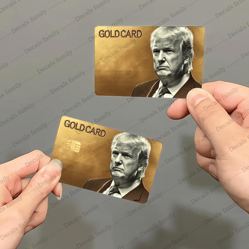 2pcs Funny and Quirky Golden Card Skin | Durable PVC Privacy Protection Stickers, Suitable for Credit Cards, Bank Cards, and Transit Cards - Scratch-Resistant, Street Style Fashion Accessory