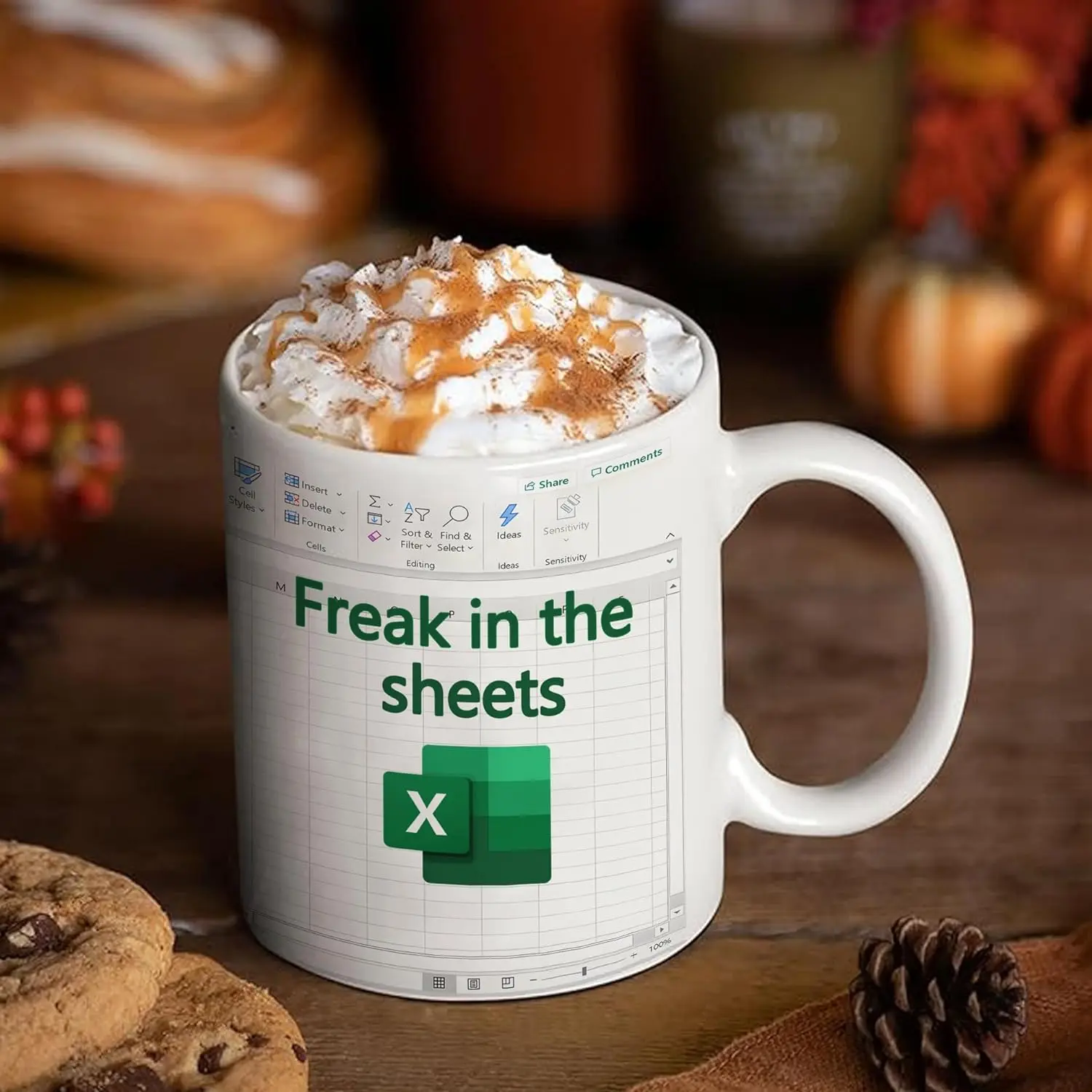 Funny Excel Coffee Mug Freak In The Sheets Mug Spreadsheet Excel Cup Gifts for CPA CFO Coworkers Accounting Boss Friends Novelty Gifts for Birthday Christmas New Year Men Women Microwave & Dishwasher Safe