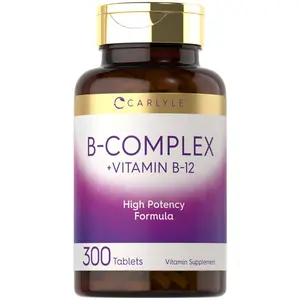 Carlyle B-Complex Vitamin with B12 | 300 Tablets | High Potency Formula | Vegetarian and Non-GMO Supplement Carlyle B-Complex Vitamin with B12 | 300 Tablets | High Potency Formula | Vegetarian and Non-GMO Supplement