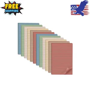 (12 Pack) Lined Sticky Notes 4x6 in, Vintage Colors