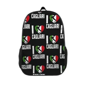 The "I Love Cagliari" fan backpack is designed specifically for outdoor sporting events, capable of holding all your match-day essentials while remaining lightweight and durable.