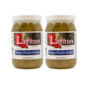 Laffitte's Gourmet Cajun Sweet Pickle Relish 2 Pack 16 FL OZ Each for Sweet Tangy Flavor Enhancing Dishes US Foods