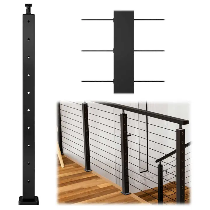 Muzata 36"x2"x2" (Post Body 33'') Level-drilled Black Post PS01 BH4S