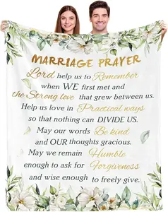 LHSHID Wedding Gifts Bridal Shower Gifts for Bride and Groom Engagement Gifts for Couple Valentine‘s Day Present for Husband and Wife Newlywed Marriage Prayer Blanket Gifts