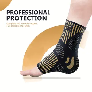 ARITAUM Copper Ankle Brace for Women & Men, Compression Ankle Support for Sprain & Strain, Achilles Tendonitis, Plantar Fasciitis & Recovery, Ankle Sleeve for Basketball, Football, Daily Use