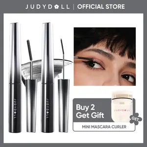 JUDYDOLL 3D Curling Eyelash Iron Mascara Set, Black & Brown, Curling, Lengthening, Long-Lasting, Waterproof, Smudge-Proof, 24-Hour Wear, Natural Extension And Thickening Effect, Ultra Fine Volumizing Mascara, Cosmetics, Spring Gift, Refresh Look