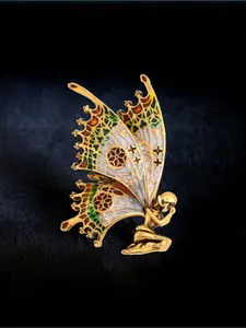 Vintage Butterfly Wing Fairy Brooch High-Quality Enamel Women's Brooch Pin Angel Designer Jewelry Gift Exquisite Brooch Bling Stylish Accessory