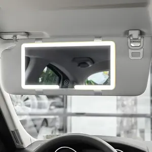 Car Sun Visor Makeup Mirror - LED Touch-Screen with Adjustable Brightness - Rechargeable HD Clarity Vanity Mirror for Car Interior