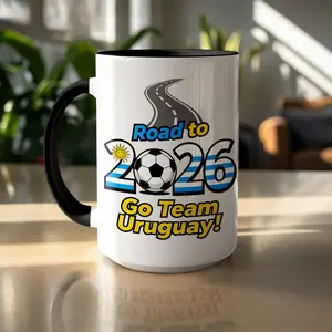 Uruguay 15oz Ceramic Soccer Coffee Mug: Limited Edition Road to 2026 Design