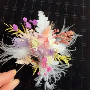 Handmade graduation brooch, real flower brooch