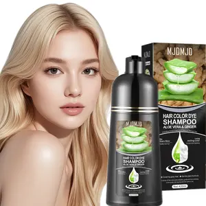 Natural Plant-Based 3-in-1 Hair Dye Shampoo – Unisex, Aloe & Ginger Formula, Gentle Gray Hair Coverage, Nourishing & Repairing, Natural Shine, Achieve Salon-Quality Hair Color Easily at Home