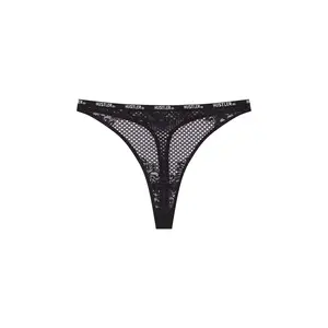 HUSTLER® Logo Fishnet High Waist Thong