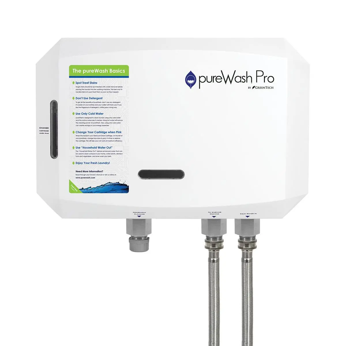 Pure Wash ProX2 Next-Generation Household Kitchen Water Filter - For 8.5 lbs Laundry, Front Load Machines, Cold Water Use, Bacteria & Mold Removal
