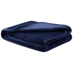PiccoCasa Flannel Fleece Blanket Soft Lightweight Warm Fuzzy Blanket, Comfy Decorative for Couch Living Room 23"x30" Navy Blue