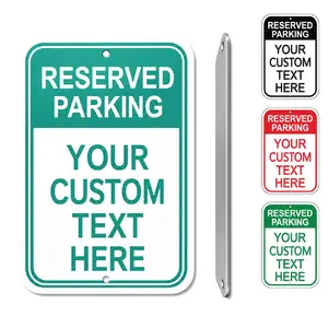 Personalized Reserved Parking Sign Custom Text Aluminum Metal Sign Multiple Sizes Outdoor Indoor