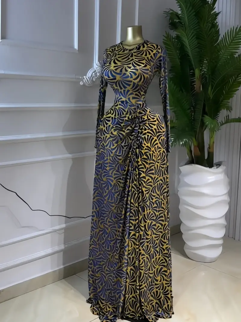 gold mesh dress festival Jasella Embellished Corset Gown in Gold main image 1