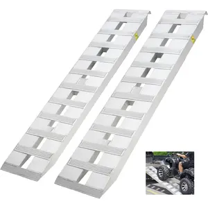【GARVEE】2PCS Aluminum Ramps for Trailers-6000LBS Utility Loading Ramp for Trailers with Top Hook Attaching End, Heavy Duty Aluminum Trailer Ramps for Motorcycle,Tractor and Cargo Van