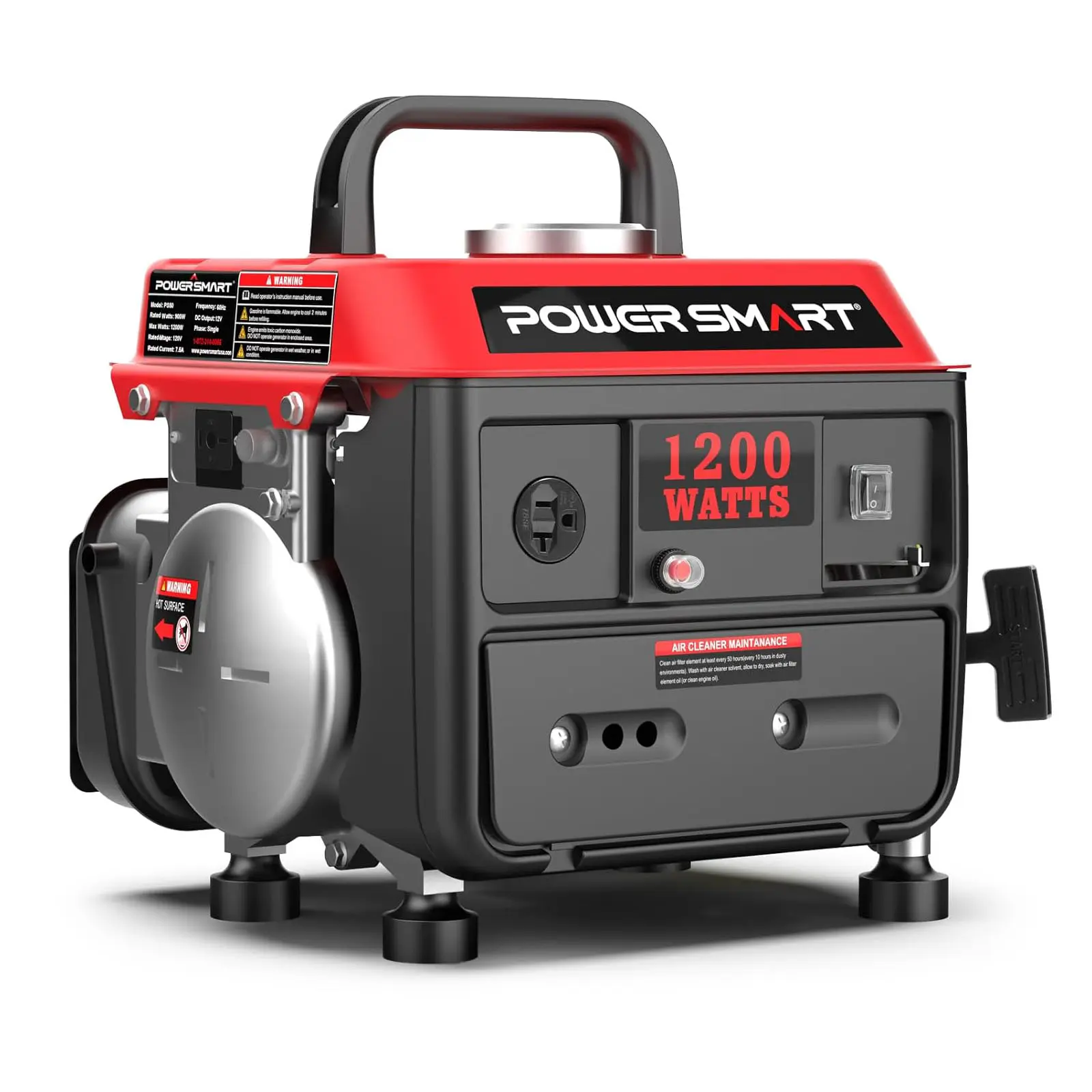 PowerSmart 1200-Watt Portable Generator with Super Quiet,Ultralight 34 lbs,EPA Compliant for Camping,Tailgating,Fuse machine,Outdoor gadgets,PS50,
