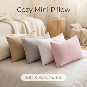 Bedsum Soft Tiny Pillows, Down Alternative Mini Pillow for Travel, Office, Bed, Pet - Small Microfiber Support Pillow for Neck, Knee, Lumbar, Wrist, Machine Washable, Christmas Gift