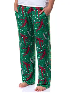 Marvel Deadpool Pajama Pants Men's Christmas Lights Seasons Greetings Lounge PJ Bottoms