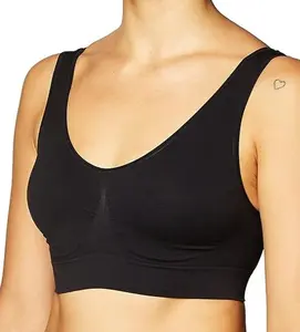 The Original Ahh by Rhonda Shear - Women's Seamless Leisure Bra - BLACK - XLARGE