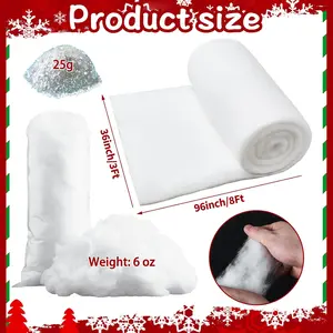 3pcs Christmas Fake Snow, Artificial Snow for White Christmas Tree Decorations, Soft Fluffy Snowflakes for Winter Wonderland,Twinkle Snow Glitter,Snow for Crafts Christmas Village Displays
