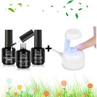 UV Nail Glue+Top Coat+Base Gel+UV Lamp