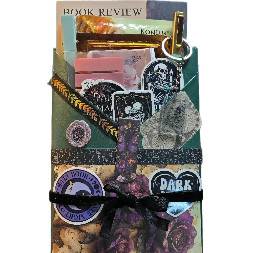 Deluxe Edition Scrapbook Style Blind Date with a Book packet- Gothic Floral Vintage, Sprayed Edges, Annotation Supplies, Unique Romance Read, Ideal Gift for Literature Enthusiasts