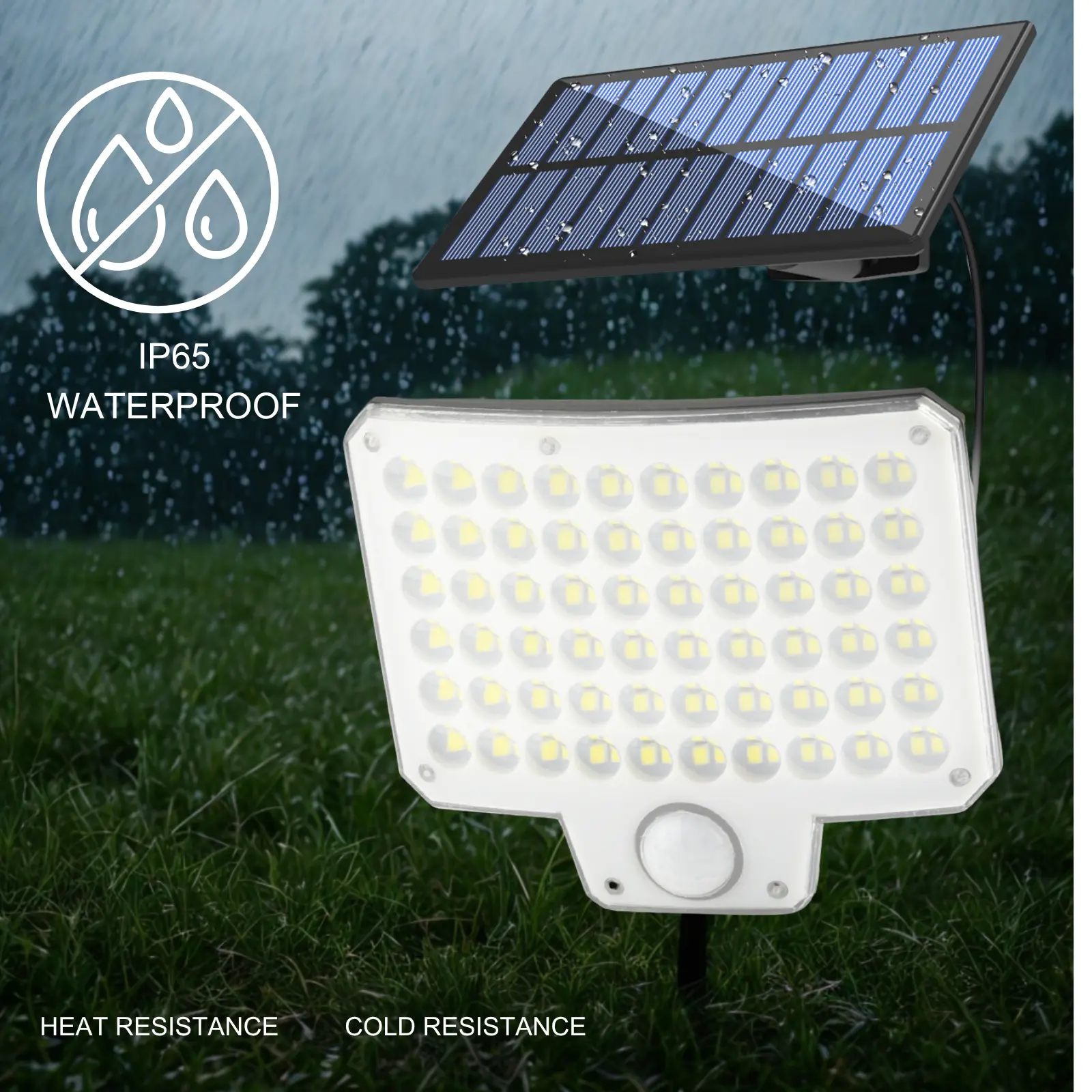 Outdoor Solar Motion Sensor Lights - 240-LED Array, Energy-Efficient, Automatic 3-Mode Operation, 30% Soft Glow, 3-6m Range, Water Resistant, Quick Installation with Stakes for Pathway, Driveway