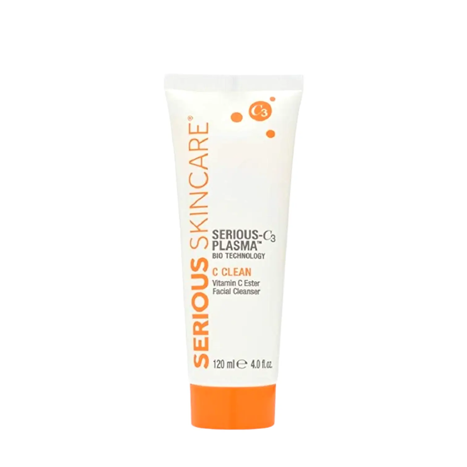 Serious Skincare C3 Vitamin C Clean – Hydrating Facial Cleanser for Dry & Mature Skin – Gentle, Brightening Face Wash, Hydrolyzed Collagen – 4 fl oz