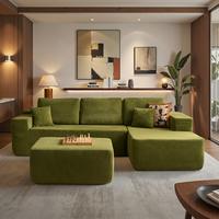 Green Cloud Velvet Right Chaise