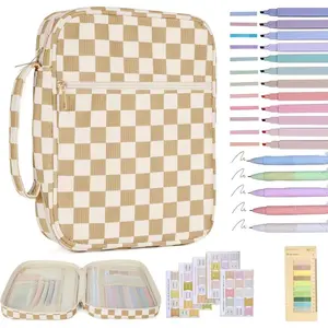 Bible Cover Case for Women Corduroy Bible Case for Girls Checkered Large Bible Cover with Handle Bible Study Supplies Accessories Christian Gifts for Women