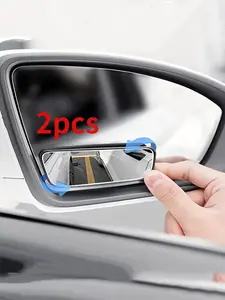2pcs Car Side Mirror blind spot assist reverse mirror reflective rearview mirror small square mirror 360 degree adjustable wide-angle rearview blind spot mirror
