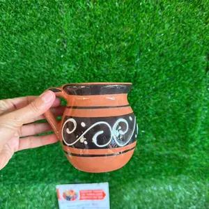 Ceramic Coffee Cup 355ml Terracota Negro Guía.