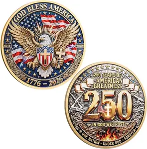 USA Independence 250th Anniversary Coin, Patriotic Eagle Metal Souvenir Token, Vintage Collectible Gift, Perfect for Coin Enthusiasts, History Lovers