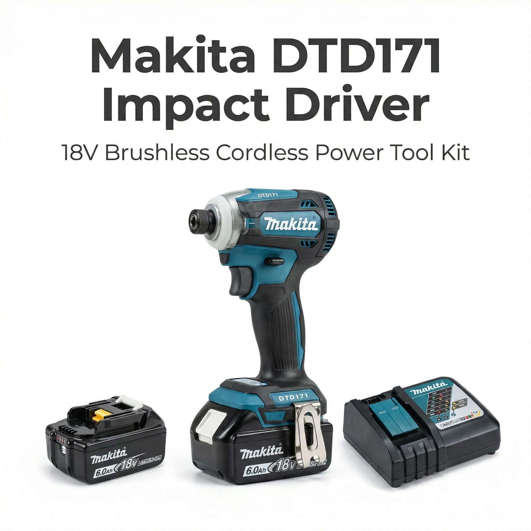 Makita DTD171 Brushless  Driver 180Nm tool kit set impact  Compact Cordless Drill spanner wrench