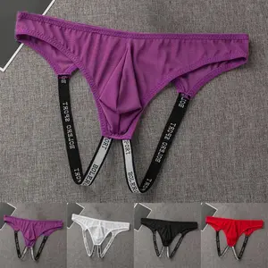 Mens Jock Strap Mesh Breathable Thongs Backless Open Crotch Pouch Jockstrap Briefs Thong Underwear Pump Man Underpants