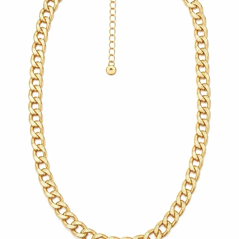 Gold Plated Cuban Chain Necklace, Men's/Women's Fashion Jewelry Accessory
