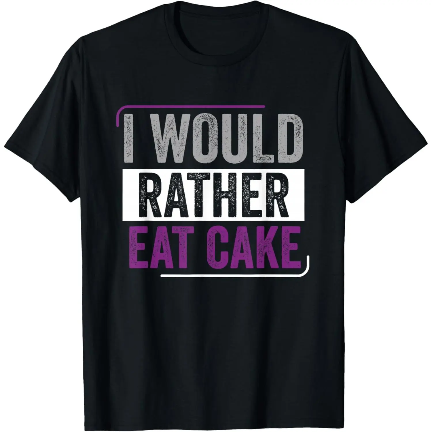 Asexual I Would Rather Eat Cake Ace Asexual Pride T-Shirt Pure Cotton Graphic Tees Menswear Top: Gifts for Men & Women