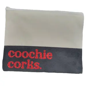 period pouch, Coochie Corks - zippered bag, tampon & pad holder, accessory tote, toiletries, travel kit, beauty sack