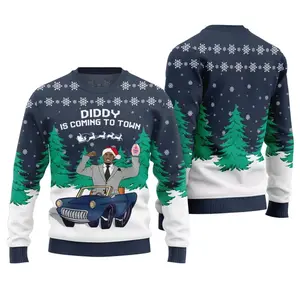 Funny Diddy Is Coming To Town Christmas Sweater – Ugly Holiday Pullover for Men & Women | Perfect Gag Gift & TikTok Trend Outfit