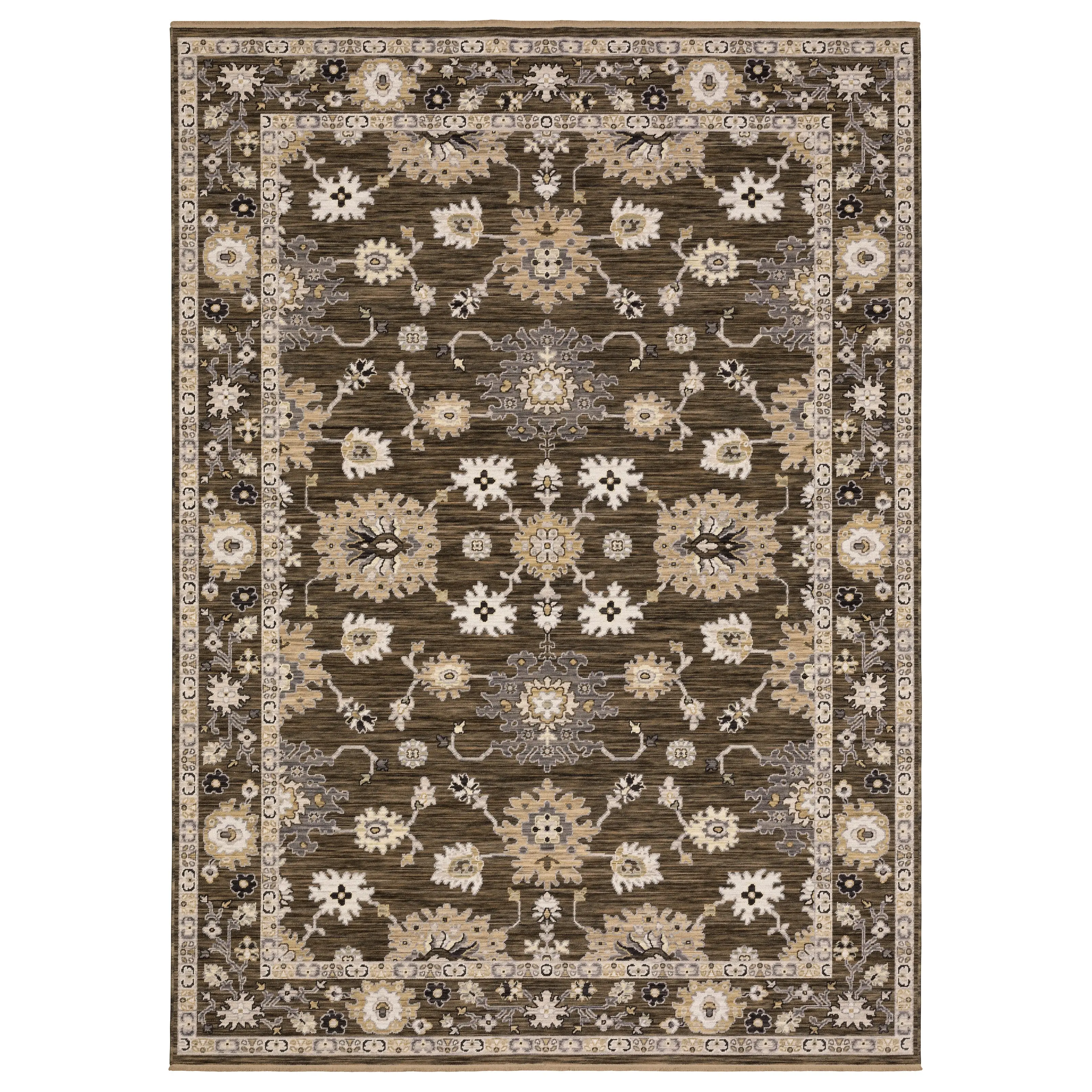 Oriental Weavers Acacia ACA01 Brown Tan Traditional Machine Woven Rug