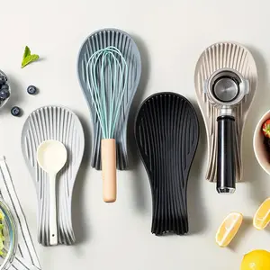 1Pcs Silicone Spoon Holder Kitchen Spoon Rest Utensil Heat Resistant Storage Shelves Kitchen Cooking Tools Kitchen Accessories