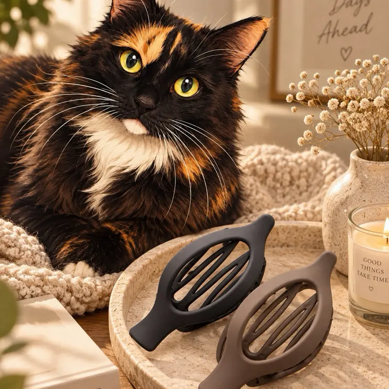 2-Pack Large Matte Hair Claw Clips in Taupe & Black 4.72 in Strong Metal Spring Non-Slip Grip Lightweight Design