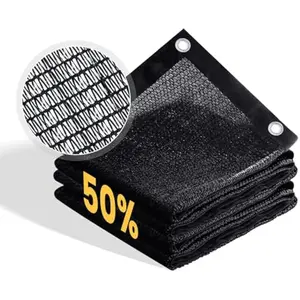 50% Shade Cloth, 8x12FT Durable Black Mesh Trap with Every 3 FT Grommet, Sun Shade Fabric Netting for for Plants Cover, Greenhouse, Chicken Coop, Barn Kennel, Garden Patio