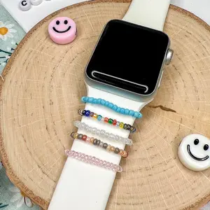 Tiny Beaded Watch Charm/ Watch halo/Trendy Watch accessories/Smiley face charms/ Watch Band Stackers/ Watch Band/ Gifts for her